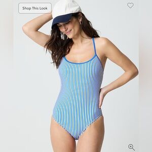 J.Crew Factory - Striped one-piece swimsuit with crisscross back - M - NWT